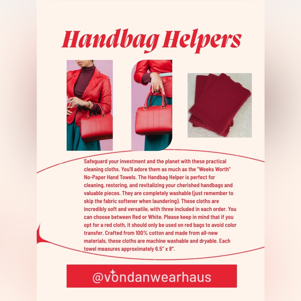 Handbag Helper Cleaning Cloth set of 3